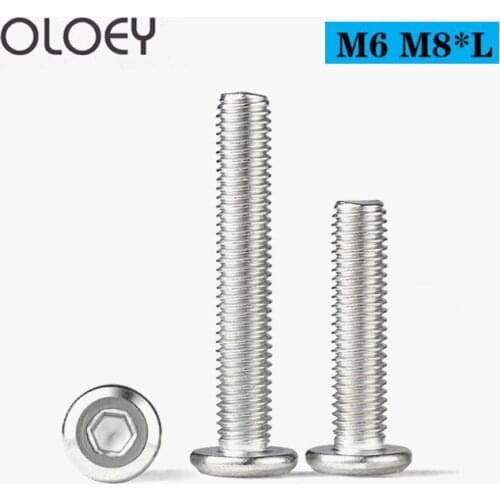 304 Stainless Steel Inner Hex Screws Flat Bevel Hexagon Socket Machine Screw Bolt Fastening Nail M6 M8 2~10pcs