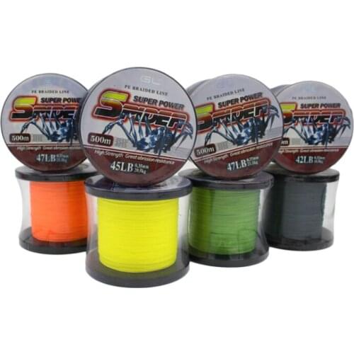 High Quality Durable High Toughness 4 Braided Fishing Line 500m PE Braid Lure Line Multicolor Quick Water Cut Fishing Wire