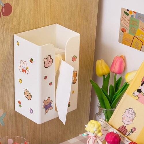 W&G Tissue Storage Box Wall Hanging Cute Ins Home Kitchen Bedroom Wall Storage Hanging Napkin Tube Pumping Box