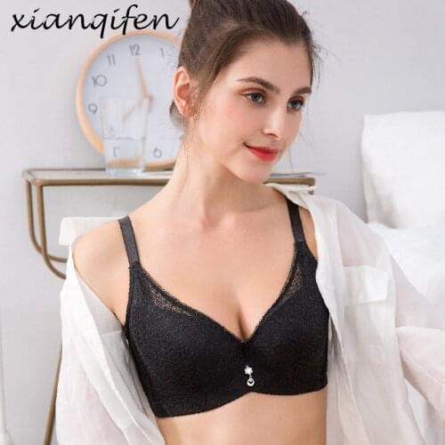 Xianqifen Sexy Lace Bras For Women Transparent Thin Lingerie Push Up underwear cotton Bra Adjusted Plus Size Bralette A B C D