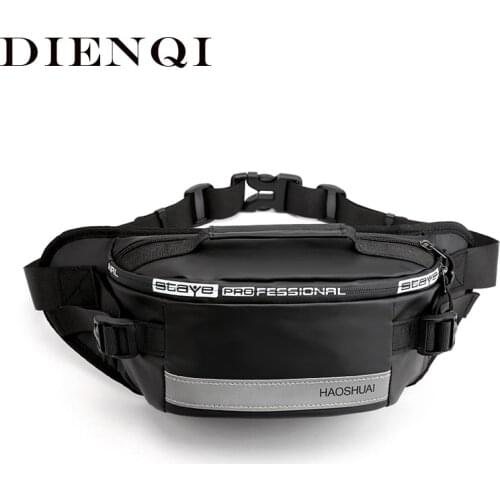 DIENQI Men Fanny Pack Outdoor Sports Running Cycling Waist Bag Strap Crosss Male Belt Shoulder Bag Husband Phone Pouch Bags Hip