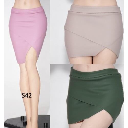 1/6 Scale Female leather Skirt long/ Short Dress for 12inches Action Figure TBLeague S07C S42 Doll