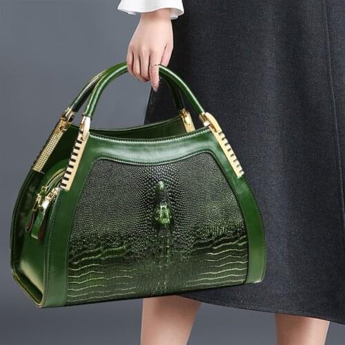 Luxury Handbags Women Bags Designer Genuine Leather Crocodile Pattern Tote Bag Ladies Shopping Fashion Messenger Shoulder Bags