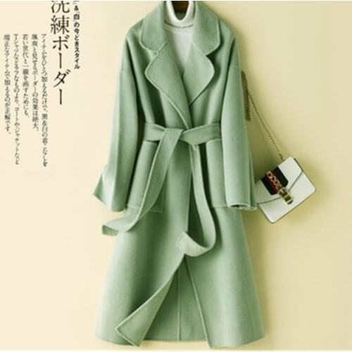 Female Windbreaker Outerwear 2021 New Autumn Winter Double-Sided Cashmere Wool Coat Women Mid-Length High-End Woolen Coat