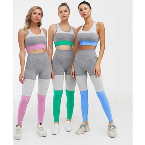 Woman Fitness Suit Seamless Yoga Sets Two Pieces Outfits Clothing Rainbow Color Tracksuit Running Sportswear Gym Bra Leggings