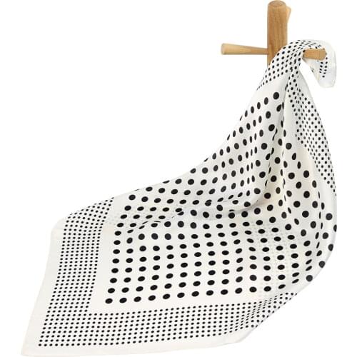 Pure Silk Dot Women Scarf Bandana Silk Scarf for Hair Print Headband Female Handkerchief Womens Natural Silk Square Neck Scarf