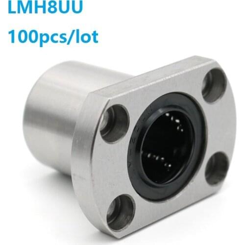 100pcs/lot LMH8UU LMH8 Flange Linear Bearing CNC Linear Bushing for 3D printer parts Rods