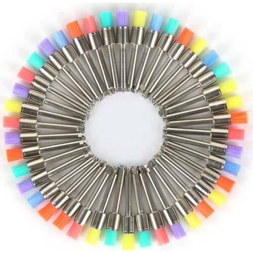 100pc/bag New Color Nylon Latch Flat Polishing Polisher Prophy Brushes Latch Colorful Nylon Bristles Mix Style