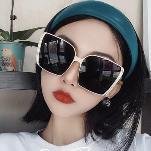 2020 New Fashion Square Sunglasses Women Brand Designer Retro Frame Big Sun Glasses Female Vintage Gradient Male Oculos UV400