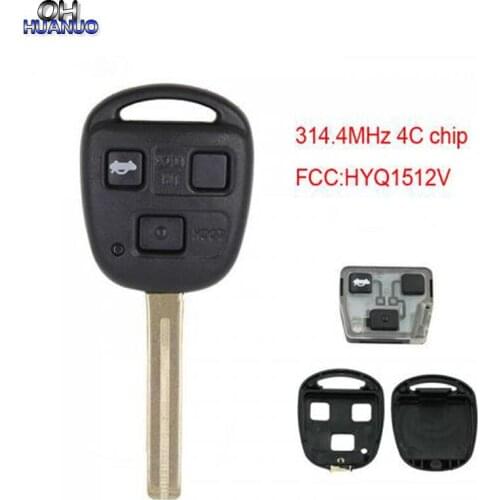 3 Buttons 314.4MHz 4C Chip Remote Key For Lexus ES300 GS300 IS300 FCC:HYQ1512V