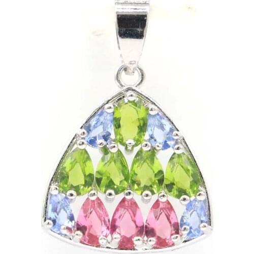 28x16mm Hot Selling Special Cut Cubic Zircon Pendant for Woman Created Raspberry Rhodolite Garnet Elegant Jewelry Wholesale