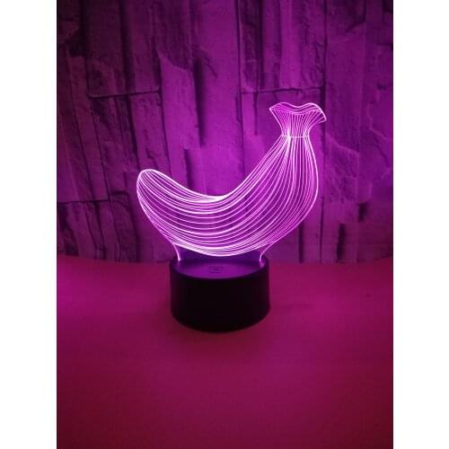 3D Led Modelling Desk Lamp 7 Color Banana Change Gradient Atmosphere Lighting Cool Boy Bedside Night Light Fixture Decored Toy