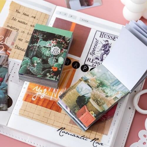 50Pcs/Pack Scenery Photograph Bullet Journal Stickers Decorative Diary School Stationery Vintage Tags Scrapbooking Material