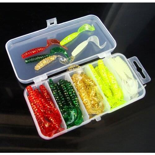 50PCS Outdoor Fishing Lure Fake Lure Baits Worms Glow Shrimps Corn Carp Fishing Lures Tools Artificial Bait