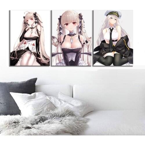 5D DIY Diamond Wall Painting Sexy Girl Sticker 3 Pcs Picture Anime Full Round Drill Cross Stitch Beadwork Embroidery Home Decor