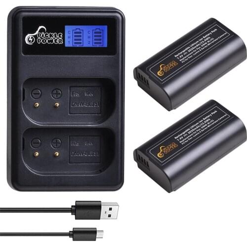DMW-BLJ31 Battery and DMW BLJ31 Battery Charger with LCD for Panasonic LUMIX S1, S1R , S1H, LUMIX S Series Mirrorless Cameras