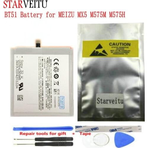 STARVEITU BT51 Battery for MEIZU MX5 M575M M575H Mobile Phone Bateria Rechargeable Li-polymer Batteries 3050mAh-3150mAh Tested