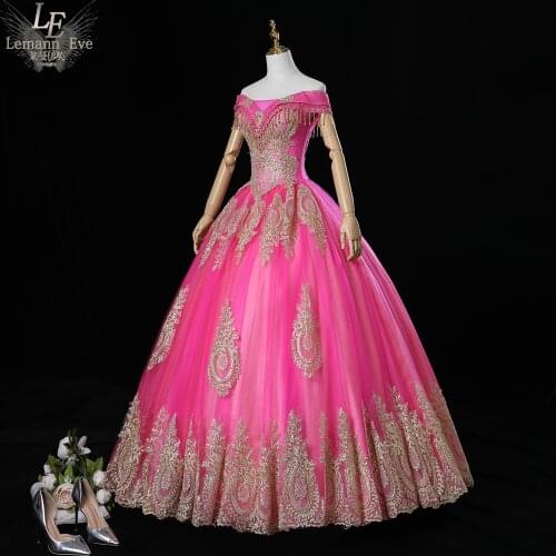 Pink embroidery golden beading tassel baroque ball gown dress Renaissance Gown queen Victorian/Marie Antoinette Belle