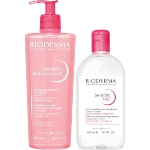 BIODERMA - PACK SENSIBIO H2O & MOUSSANT GEL (500 ML + 500 ML)