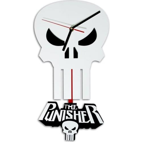 Skull Head Design Wall Art Film Theme Wall Clock Retro Skeleton Time Clock Wall Watch Gift For Children