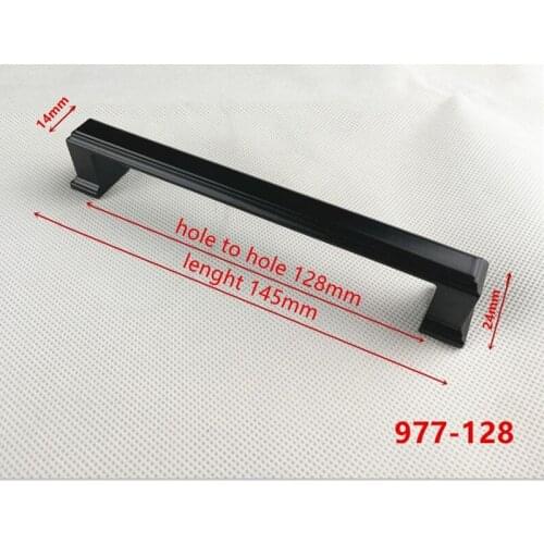 Zinc Alloy Black Cabinet Handles American style Kitchen Cupboard Door Pulls Drawer Knobs Fashion Furniture Handle 977-128