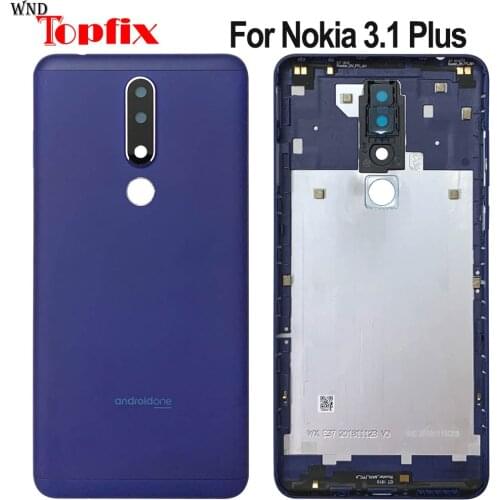 For Nokia 3.1 Plus Battery Door Housing Back Glass Cover Case Rear Panel Replacement Parts 3.1 Plus Back Cover