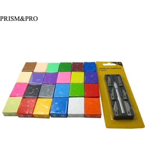 Oven bake slime putty Children and adults clay 24 color with knife tool kit