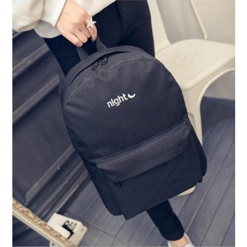 2021 Hot Canvas Backpack Fashion Boys & Girls School Bag Pack Day& Night Embroidery Rucksack Causal Shoulder Bag Mochila