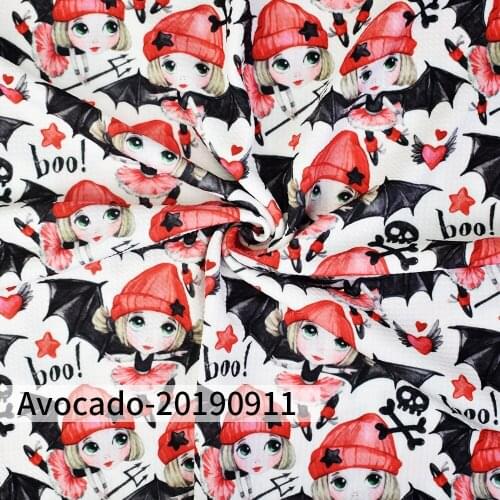 Huangtao Diy 50X150cm Printed Beautiful Cute Girl Liverpool Bullet Fabric Fashion Polyester Cotton Fabric For Cloth Bow