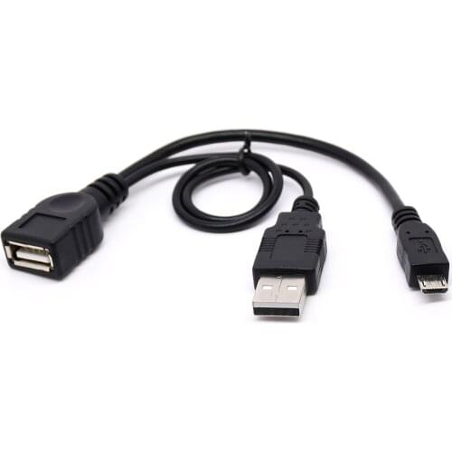 Micro USB OTG cable Micro USB to USB2.0 Female OTG cable with USB2.0 Male power cable for mobile phone