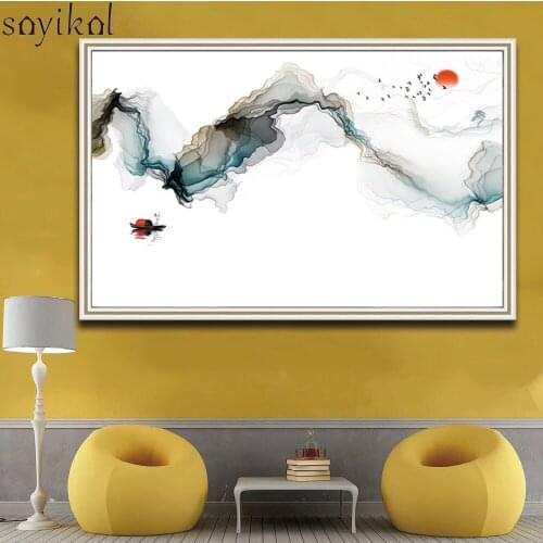 Abstract Canvas Paintings Landscape Modern Wall Art Poster and Prints Nordic Wall Pictures for Living Room paintings and picture