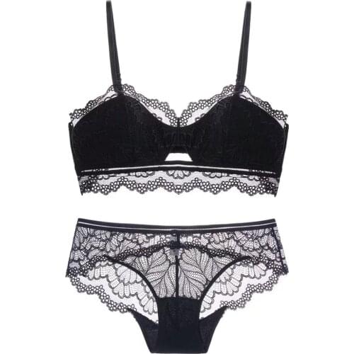 Big Sale Womens underwear Set Lace Sexy Push-up Bra And Panty Sets Comfortable Brassiere Embroidery Cotton Lingerie set
