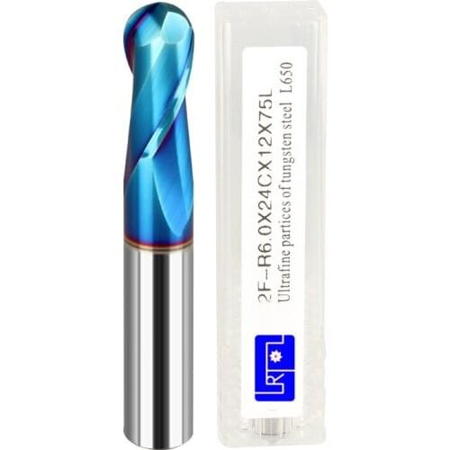 HRC 65 R0.5 1 1.5 2 2.5 3 4 5 6*L50 60 75 2 flutes 4mm tungsten carbide solide ball nose end mill for CNC machine milling cutter