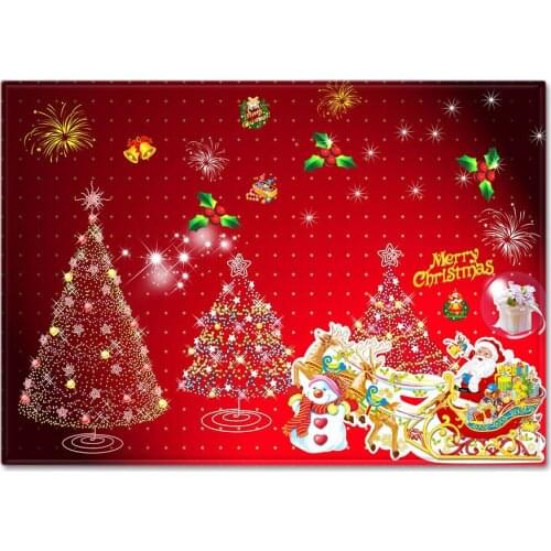 Red Christmas Series Happy Holidays Gifts Floor Mats Door Mats Anti-slip Mats Carpets Bedroom Living Room Home Decoration