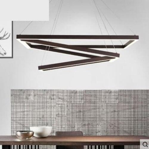 Creative living room rectangular lamp loft hotel office lighting simple modern personality industrial style art chandeliers led