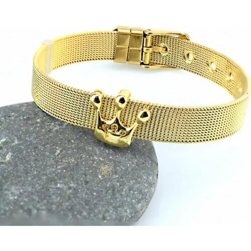 Cross-border hot-selling stainless steel strap, crown stainless steel accessories, factory direct stainless steel mesh strap