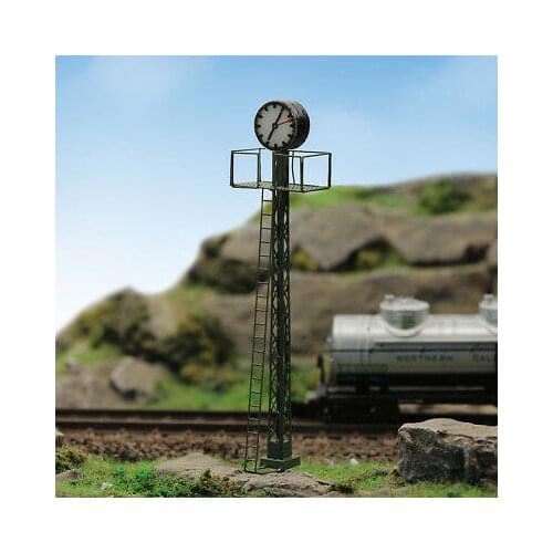 LQS61HO07 1pc Model Railway lights Lit Platform Clock on Lattice mast HO Scale