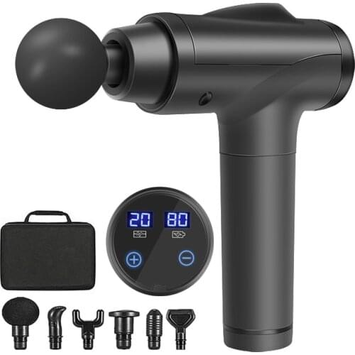 New LCD Display Massage Gun Rechargeable Deep Tissue Percussion Muscle Massager for Pain Relief Handheld Electric Body Massager
