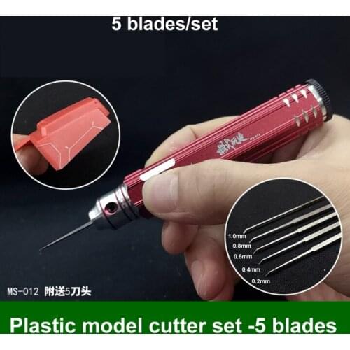 Resin Model 5 In 1 Replaceable Blade Carver Line Nicking Tool Push Broach Carved Sword DIY Hobby Cutting Tools Accessory