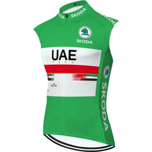 2021 UAE sleeveless Cycling Jersey Men Wielren Kleding Heren Ropa Ciclismo Hombre Verano Cycling Jersey Not windproof Tricota