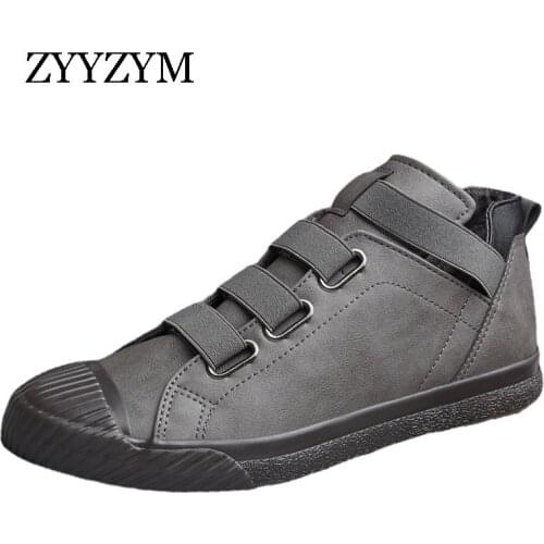 ZYYZYM Men Casual Shoes Leather 2021 Winter New Plush Warm Cotton Shoes Mens Shoes 8815
