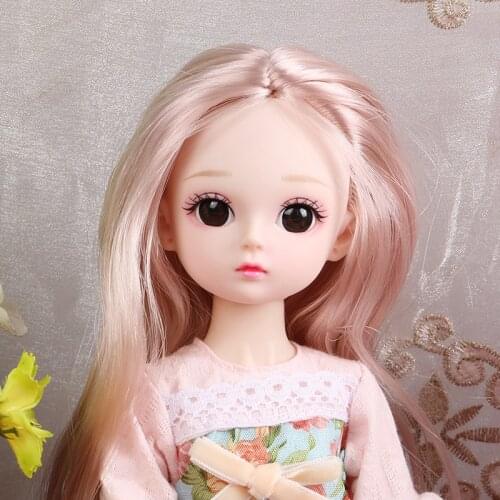 28cm Heigh Doll Set Overalls/ Bow Dress Fashion Accessories Bjd Doll 1/6 Diy Toys for Girls Clothes + Shoes Dress Up Doll