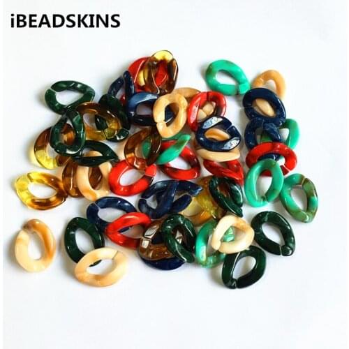 New arrival! 22x16mm Acrylic marble effect opening oval-shape chain beads for jewelry making(Design as shown)