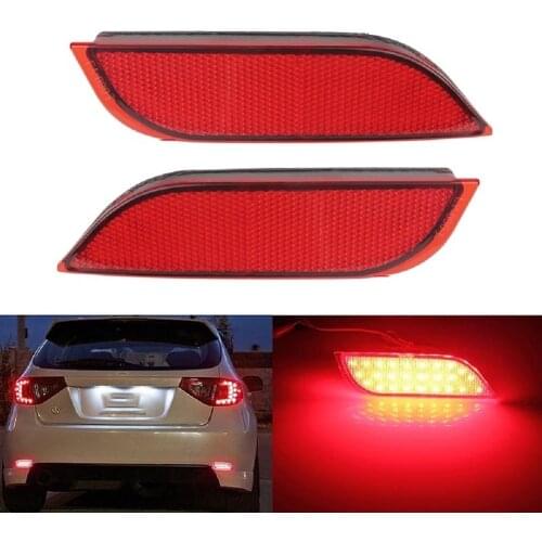 Car Rear Bumper Reflector LED Driving Brake Fog Light Tail Lamp Trim For Subaru Impreza XV Legacy Exiga Levorg