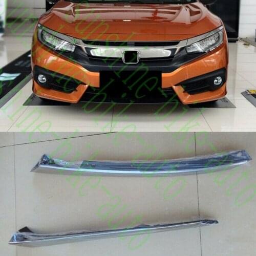 For Honda Civic 2016-2018 ABS Car Front Cover LH&RH Headlight Trims Frames 2pcs