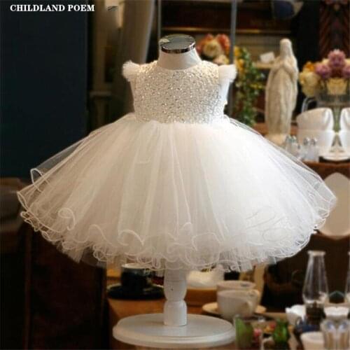 Girls Dresses For Party And Wedding Princess Kids Dresses For Girls Lace Tulle 1St Birthday Baptism Baby Dress Girls Ball Gown