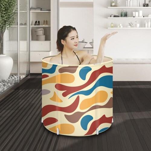 14PCS Adults Portable Bathtub Foldable Inflatable Soaking Thickened Pearl Cotton Layer Bath Tub For Bathroom