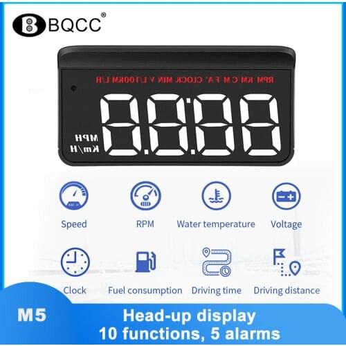 New OBD2 M5 HUD Head Up Display Overspeed Warning Windshield Projector fatigue driving alarm engine failure alarm