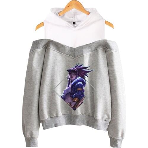 Kda The Baddest Hoodies Fashion Off-shoulder Sweatshirt Personality Womens Hoodie Students Daily Casual Long Sleeve Pullover