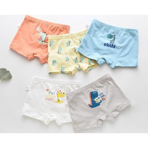 5Pcs/lot Girls Boys Cotton Boxer Briefs Girl Panties Boys Boxer Shorts Childrens Panties Kids Underwear For 2-14 Years BU060